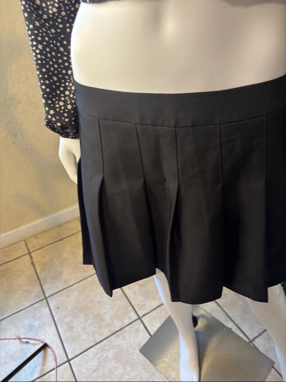 Black Pleated Mini Skirt - Women's Classic A-Line
